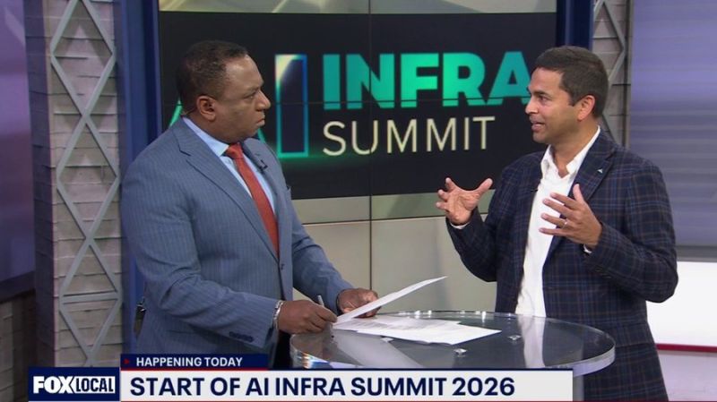 Ambarella spokesperson on stage with Fox news host